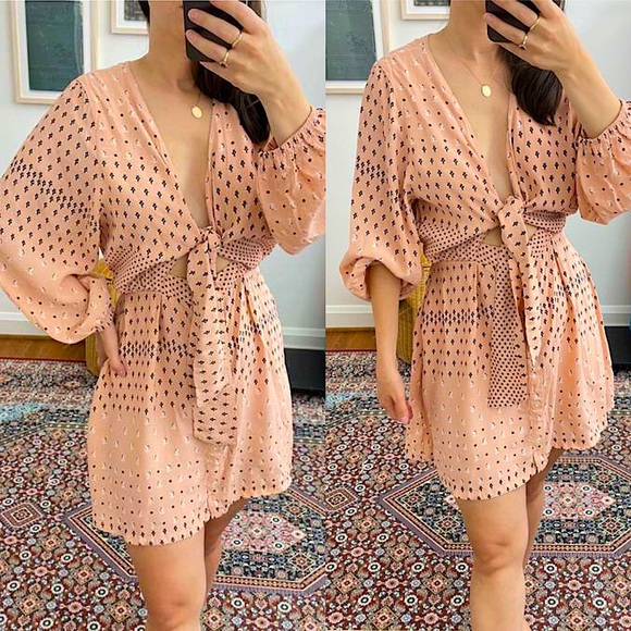 REVOLVE Dresses & Skirts - REVOLVE | Faithfull the Brand Trinidad Pink Tie Front Dress | Size 2